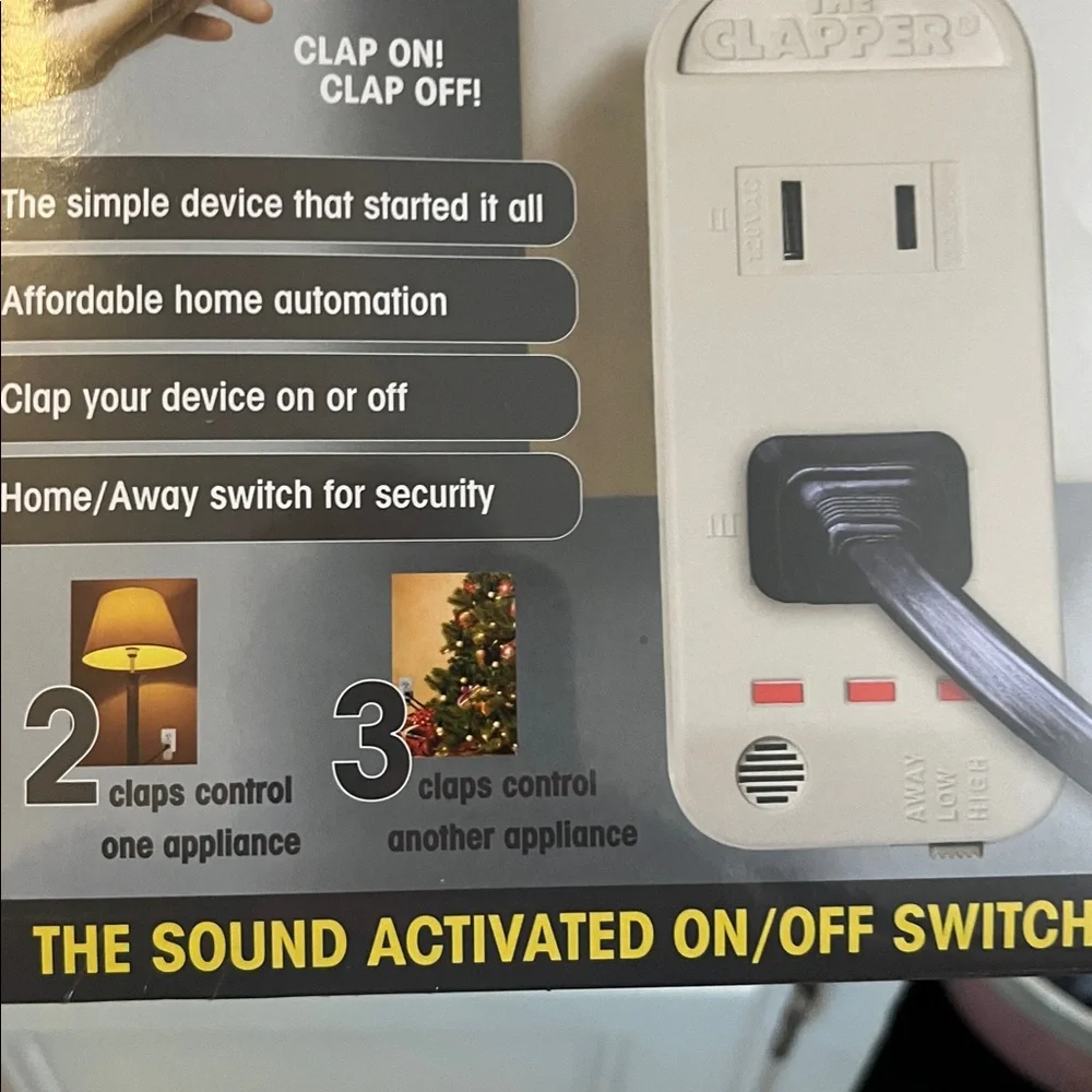The Clapper Sound Activated On/Off Switch - White NWT!! Sealed Box